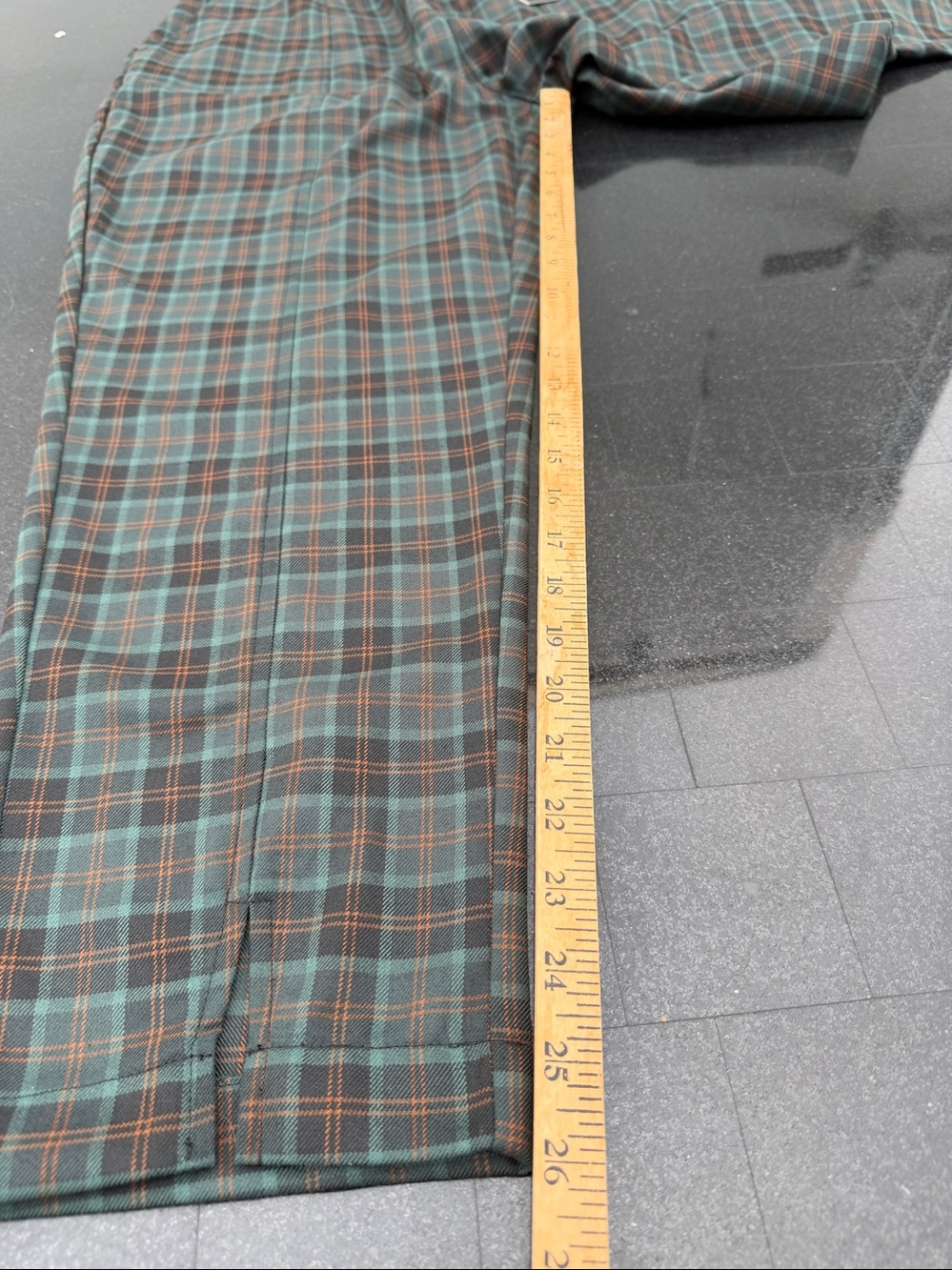 DISTURBIA Nightingale Split Tapered Trousers Green Plaid Size US 10 NEW NWT - Picture 9 of 12